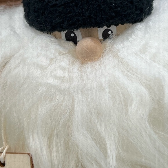 Gnome Wood Tomte Sheepskin Wool Rabbit Fur Figurine Mythical Folklore Nordic - Picture 3 of 6